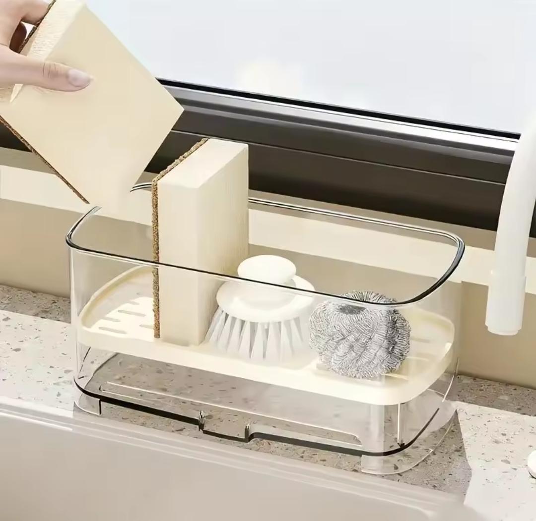 Minimalist ABS Plastic Sink Caddy with Drainer Tray