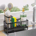 Metallic Sink Caddy with Adjustable Divider – Black