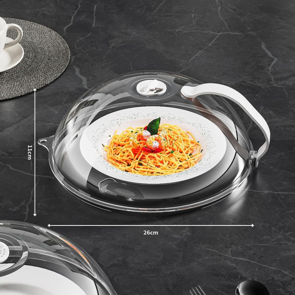 Heavy Microwave Food Cover with White Handle – BPA Free