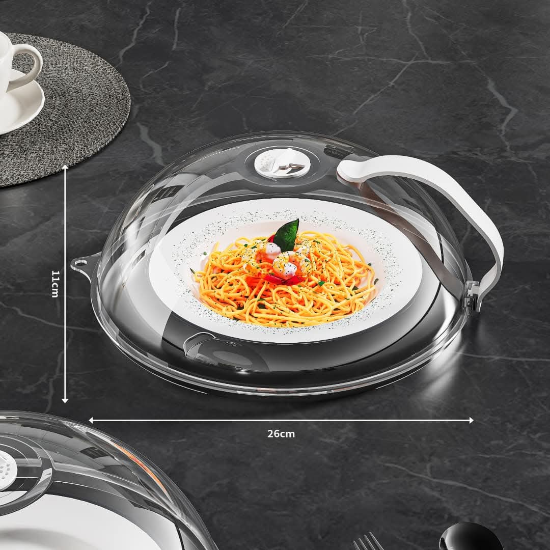Heavy Microwave Food Cover with White Handle – BPA Free