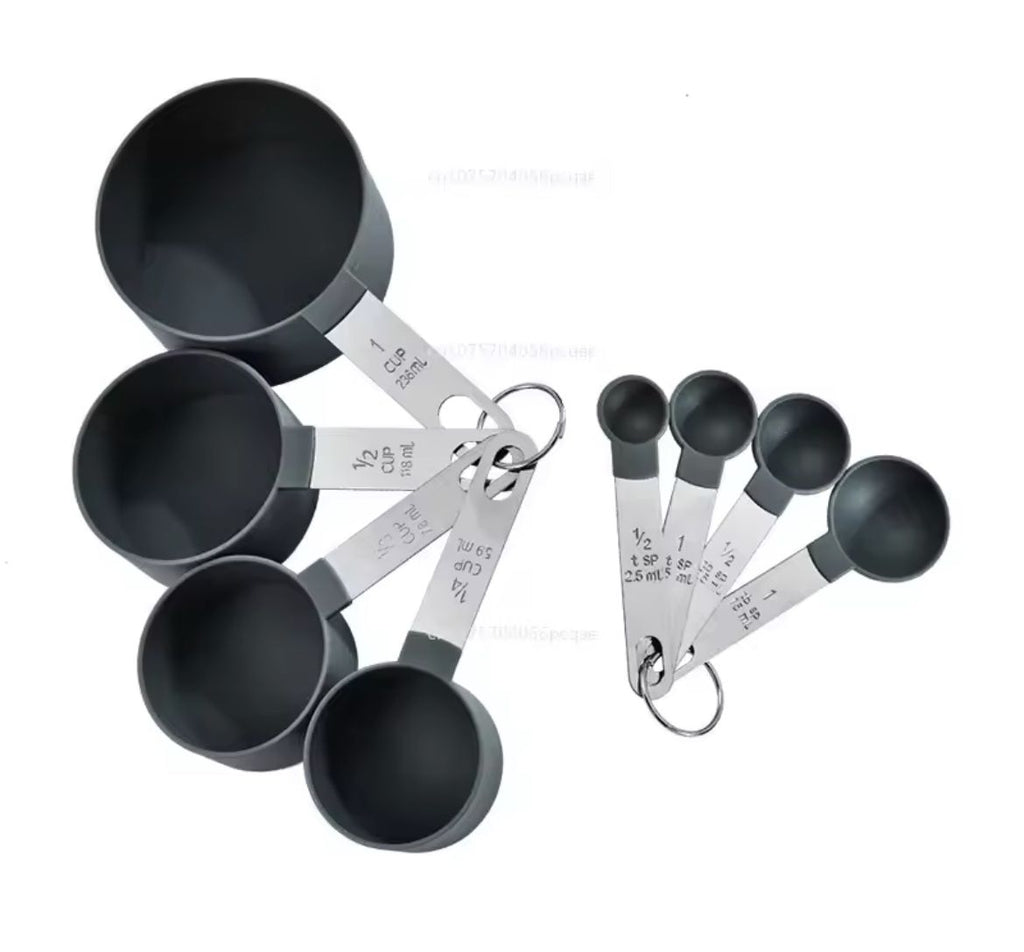 8-Piece Measuring Cups & Spoons Set with Stainless Steel Handles