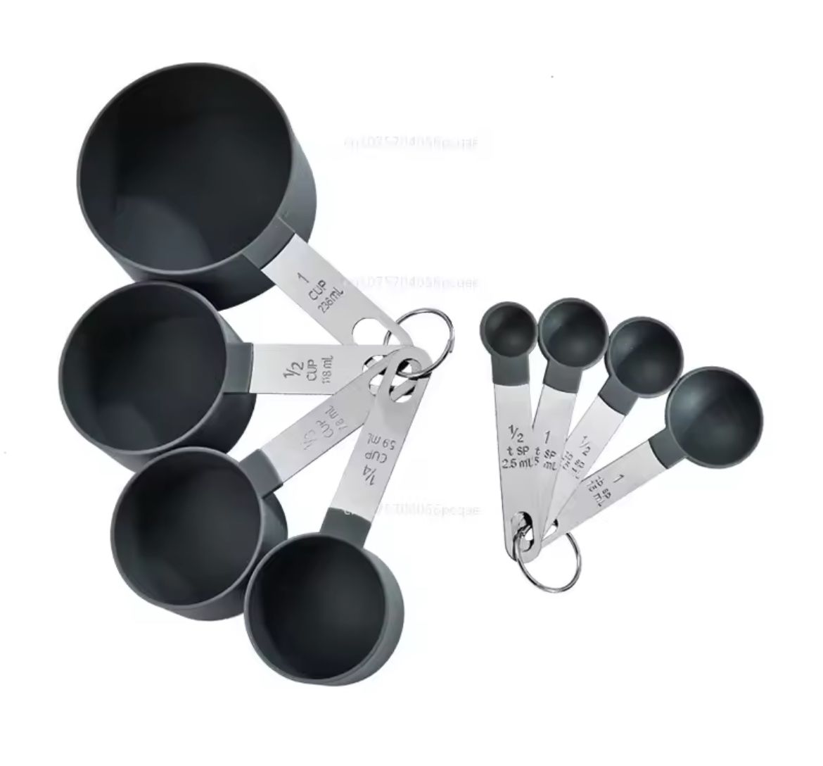 8-Piece Measuring Cups & Spoons Set with Stainless Steel Handles