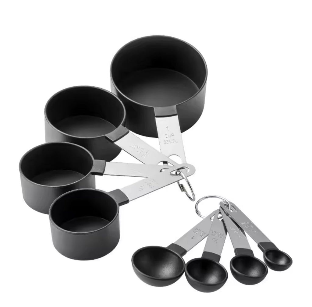 8-Piece Measuring Cups & Spoons Set with Stainless Steel Handles