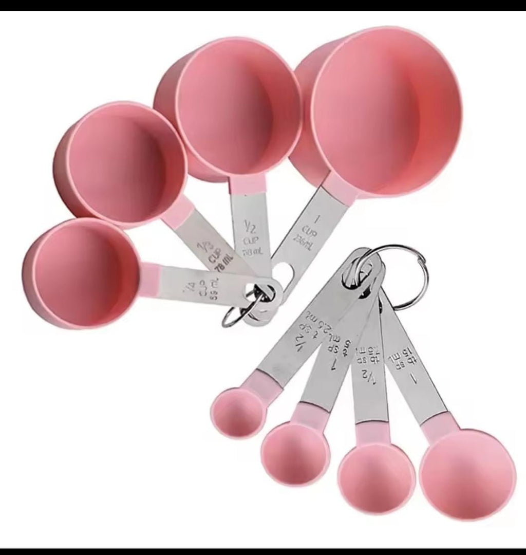 8-Piece Measuring Cups & Spoons Set with Stainless Steel Handles