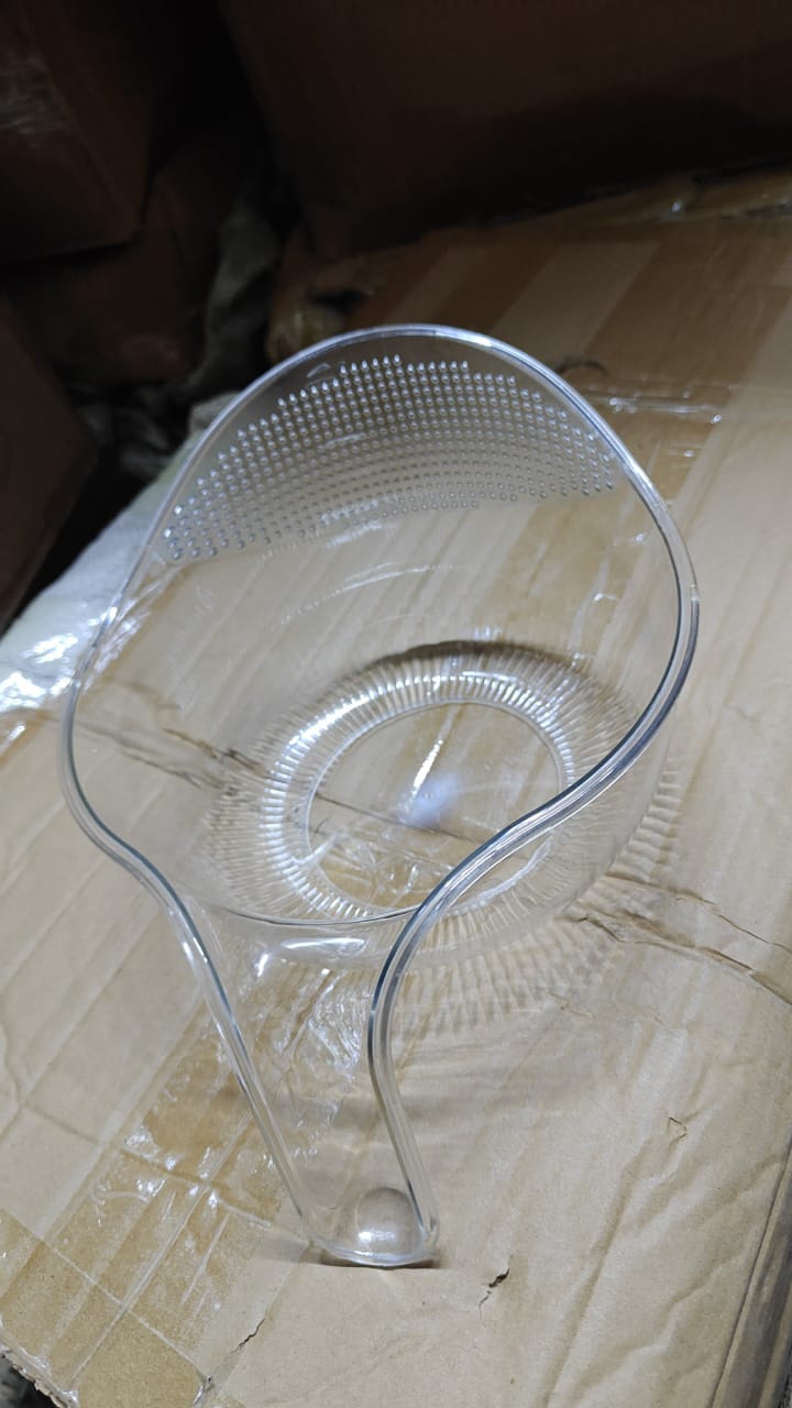 Acrylic Rice Washing Bowl & Colander – Clear & Grey