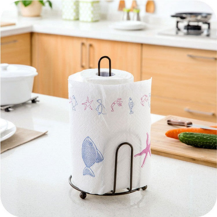 Black Metal Wire Paper Towel Holder – Freestanding