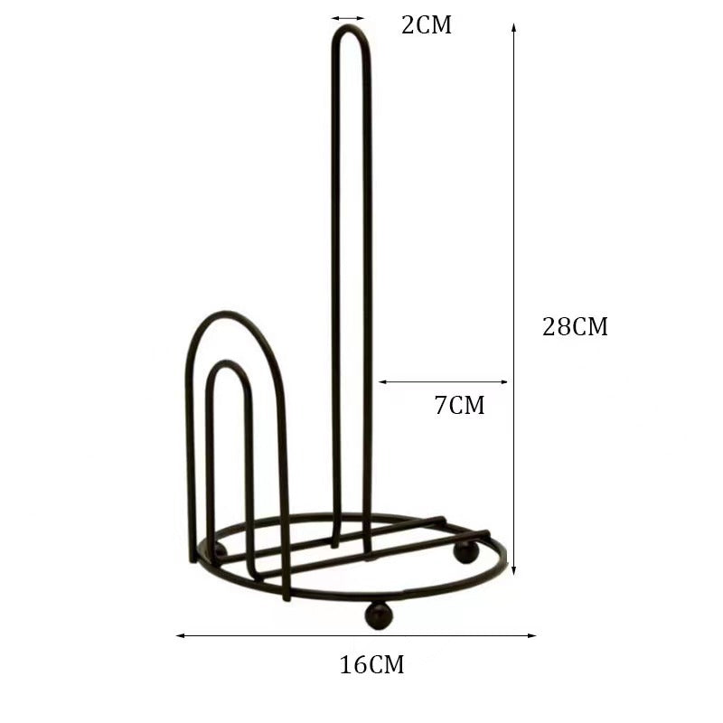 Black Metal Wire Paper Towel Holder – Freestanding