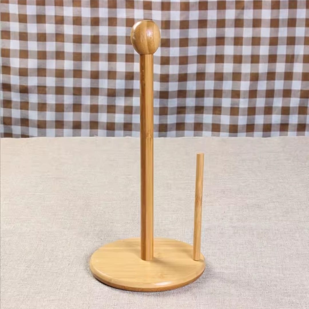 Bamboo Wood Freestanding Paper Towel Holder