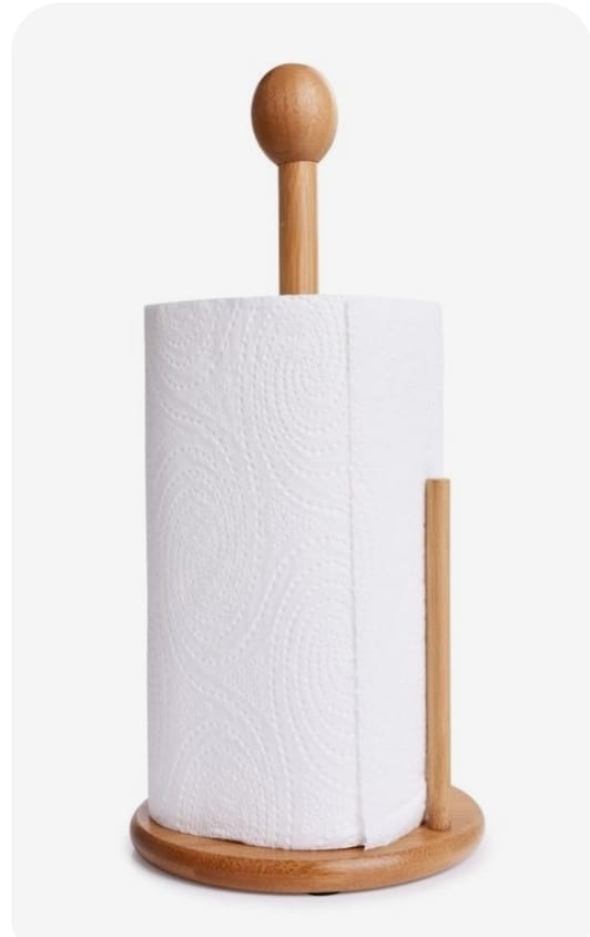 Bamboo Wood Freestanding Paper Towel Holder