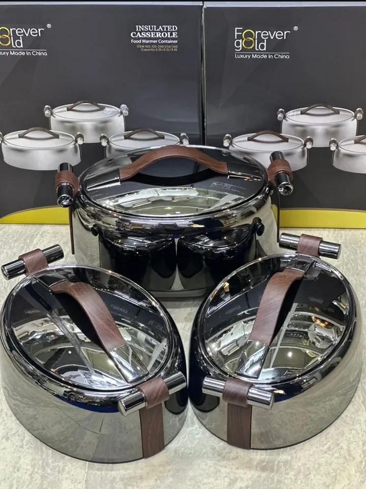 Forever Gold Insulated Casserole Hotpot Set – 3 Sizes (2L, 2.5L & 3.5L)