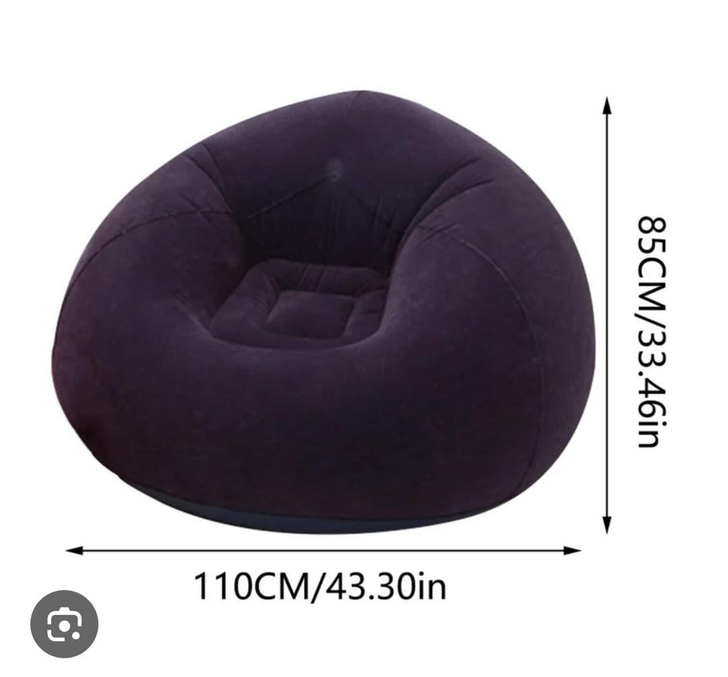Inflatable Lazy Bean Sofa Chair with Manual Pump – 110x85cm | 5 Colours