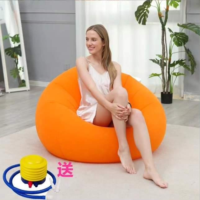 Inflatable Lazy Bean Sofa Chair with Manual Pump – 110x85cm | 5 Colours