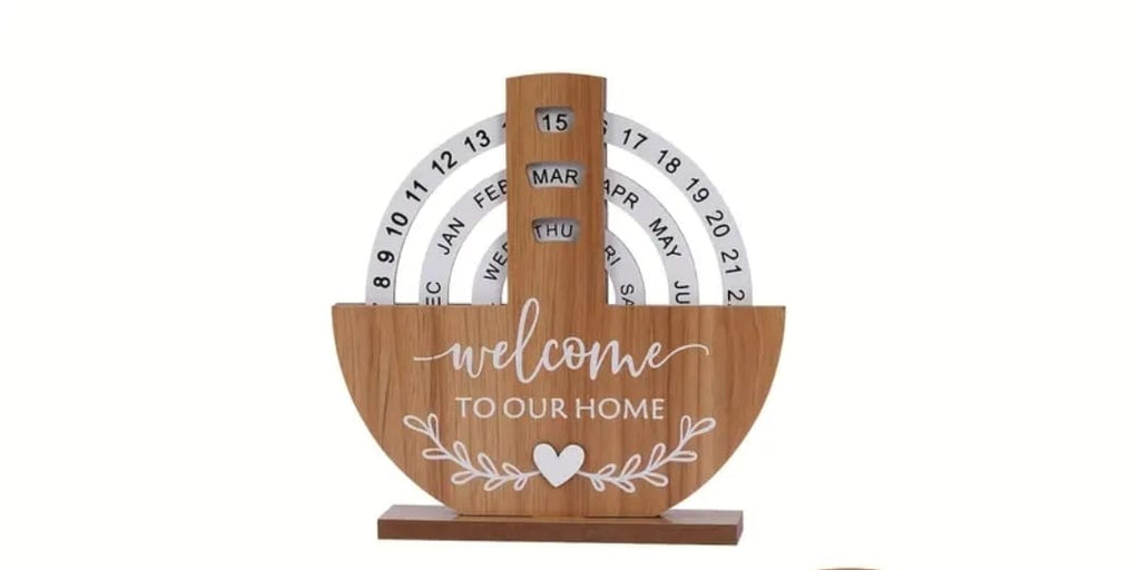 Perpetual Wooden Block Calendar – Welcome Home
