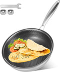 Laser Etched Hexagonal 3-Ply Stainless Steel Frying Pan – 24cm & 28cm