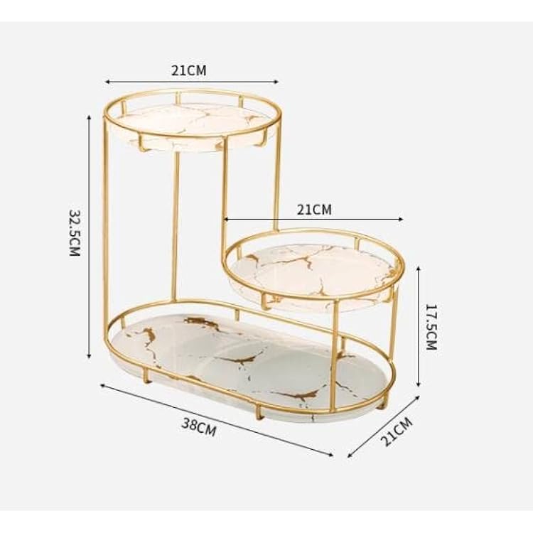 3-Level Gold Frame Marble Tray Organiser Rack – Vanity & Bathroom Storage Stand