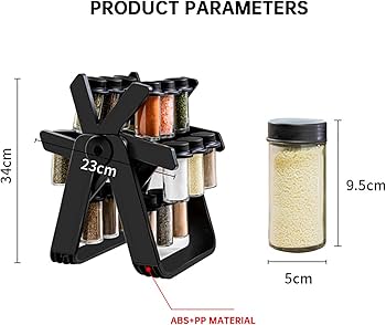 Windmill 18-Jar Rotating Spice Rack Organizer (18pc)