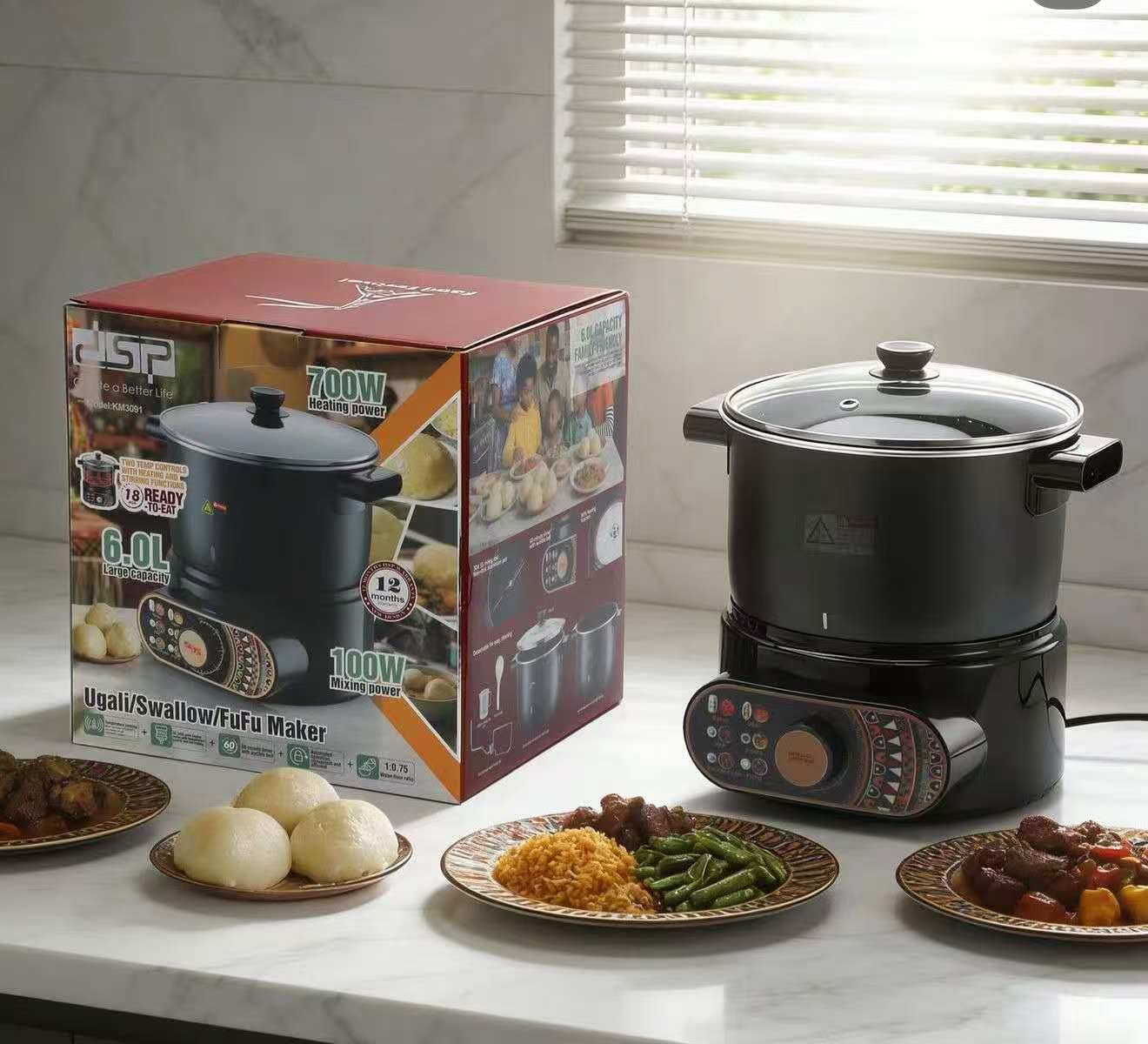 DSP Automatic Ugali / Swallow / FuFu Maker 6L 700W | 60-Min Timer | KM3091