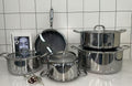 Uakeen 10PCS Triply Hammered Stainless Steel Cookware Set | Mirror Polish | All Cooktops