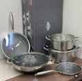Uakeen Germany 7PCS Triply Hammered Stainless Steel Cookware Set | HoneyComb Non-Stick | All Cooktops