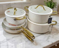 UCC Life 11PCS Premium Ceramic Cookware Set | Gold Handles | All Cooktops