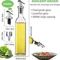 High Quality 2-in-1 Glass Oil & Vinegar Dispenser – Pack of 2 | 500ml Each | Non-Drip Pourer