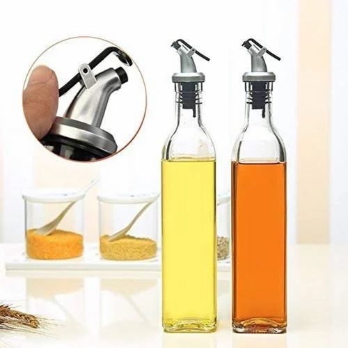 High Quality 2-in-1 Glass Oil & Vinegar Dispenser – Pack of 2 | 500ml Each | Non-Drip Pourer