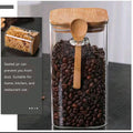 Glass Storage Jar with Bamboo Lid & Spoon | 500ml Round Airtight Canister
