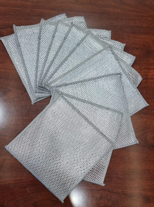 10pc Silver Rag Double Sided Cleaning Pads – Pack of 10