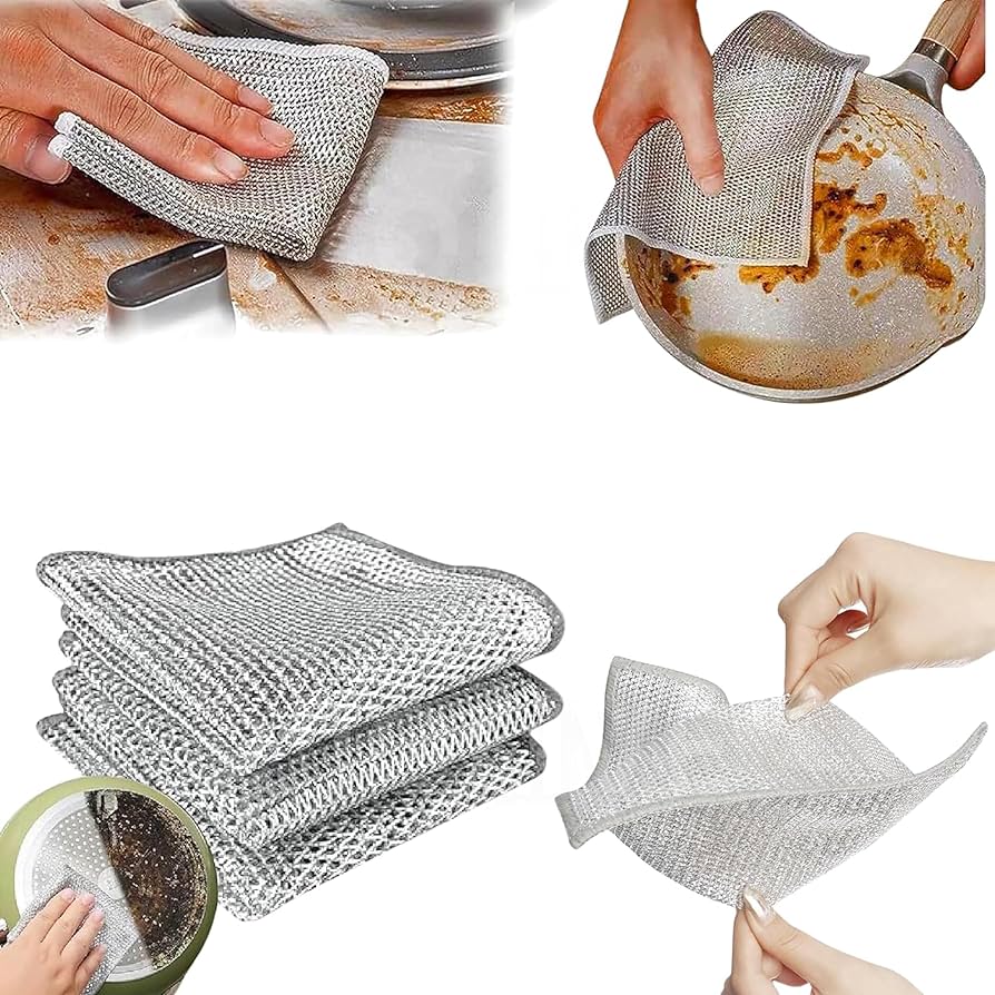 10pc Silver Rag Double Sided Cleaning Pads – Pack of 10