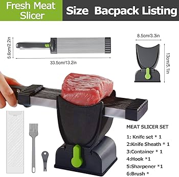 Fresh Meat Slicer Set with Multi-Cut Blades – 2 Colours