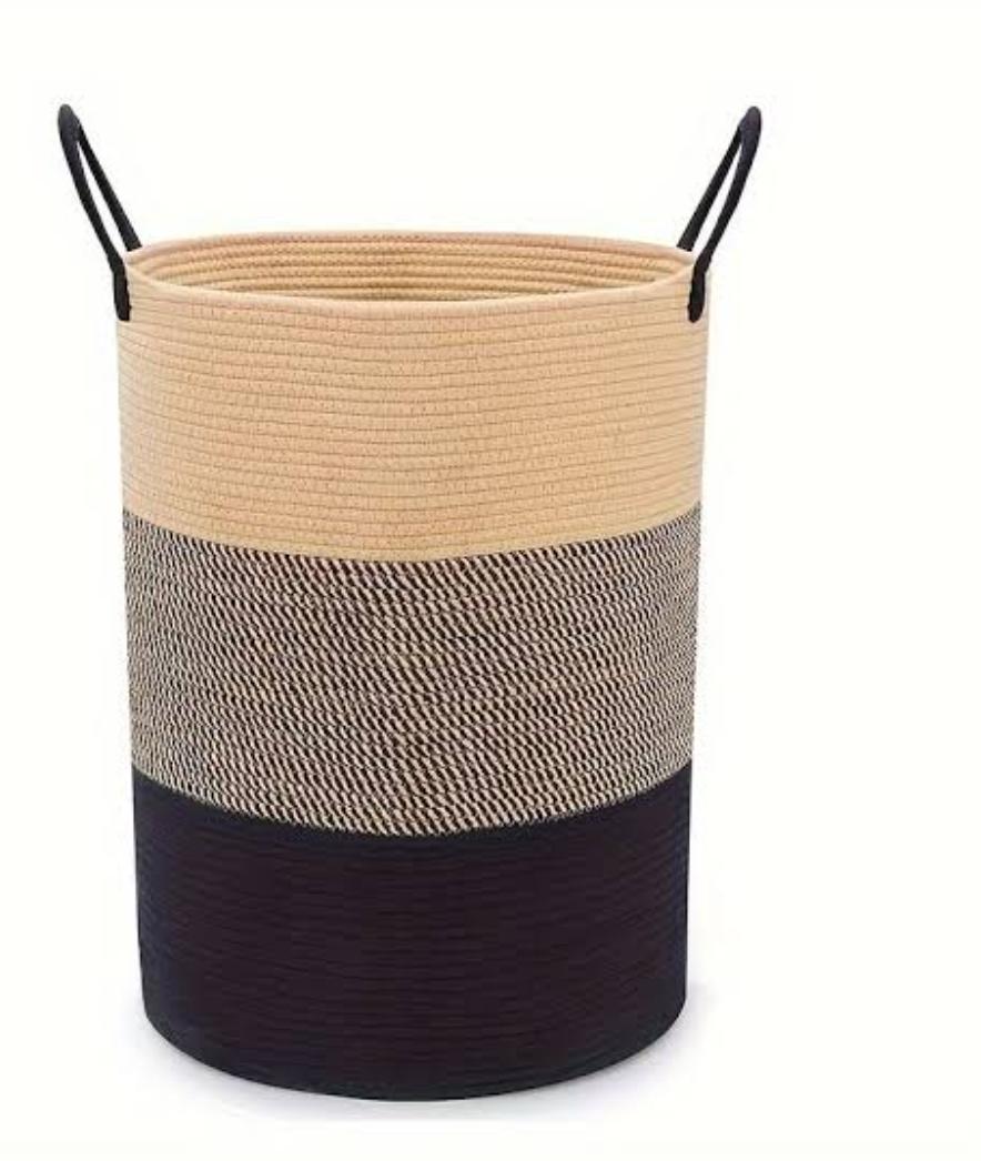Large Heavy Woven Rope Laundry Basket – Multi-Purpose Storage Hamper with Handles