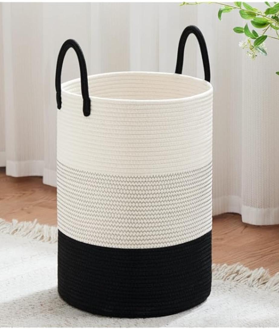 Large Heavy Woven Rope Laundry Basket – Multi-Purpose Storage Hamper with Handles
