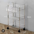 3-Layer Acrylic Trolley Rack with Wheels – 33×21×66cm