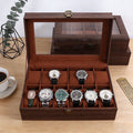 12-Slot Premium Watch Organiser & Storage Box – Brown