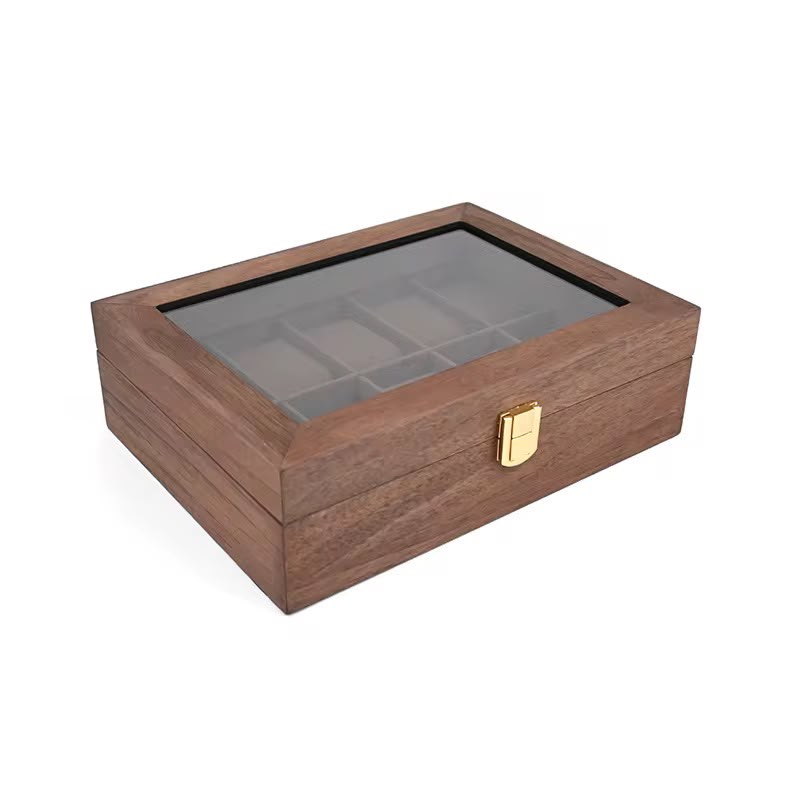 12-Slot Premium Watch Organiser & Storage Box – Brown
