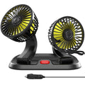 2-Speed Double Head Car Dashboard Fan – 12V Cigarette Lighter Powered