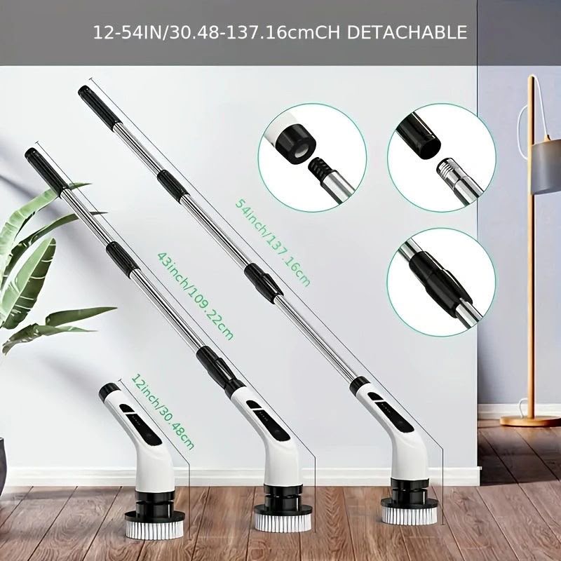 9-in-1 Cordless Electric Cleaning Brush with Extendable Handle – 25W