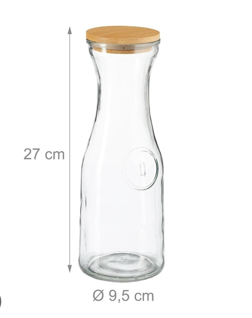 1L Glass Juice Carafe with Bamboo Lid