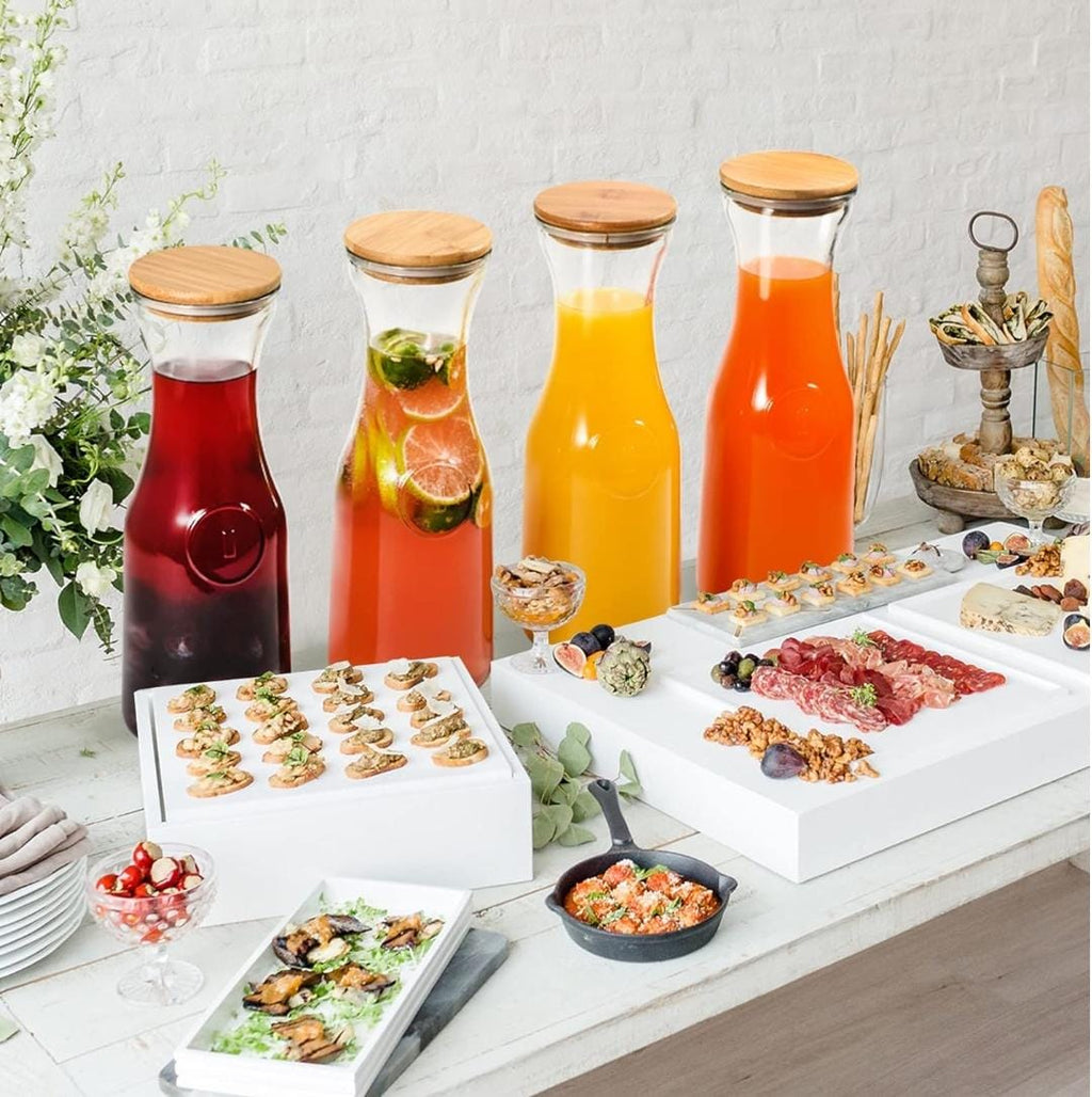 1L Glass Juice Carafe with Bamboo Lid