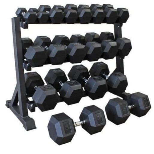 Hexagon Rubber Dumbbell – Sold Per Single Hand (5kg & 10kg)