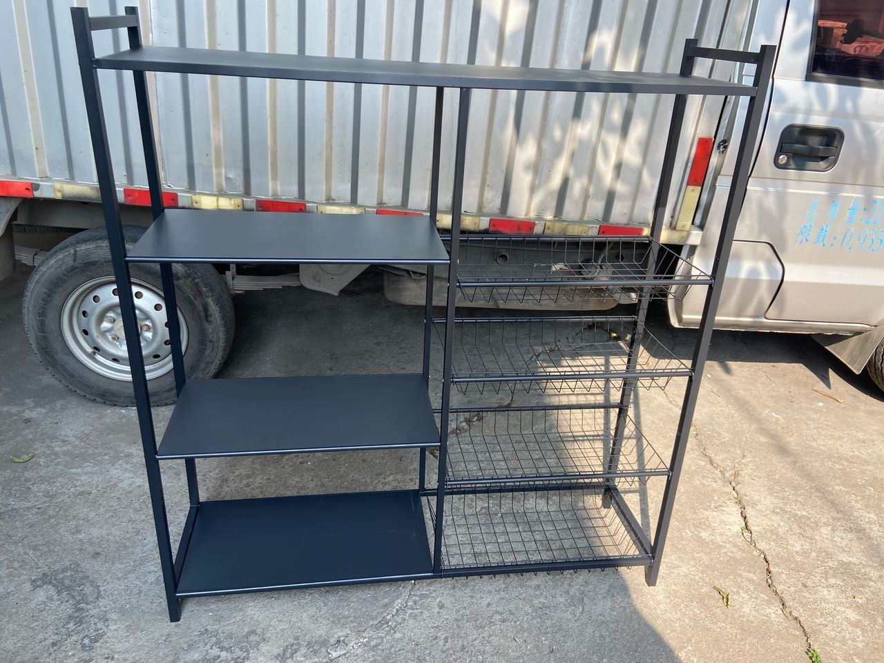 Multifunctional Strong Metallic Kitchen Rack with Movable & Lockable Wheels