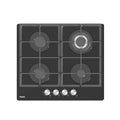 Haier 4-Burner Built-In Gas Hob HOB-S460FBT – Premium Black Tempered Glass