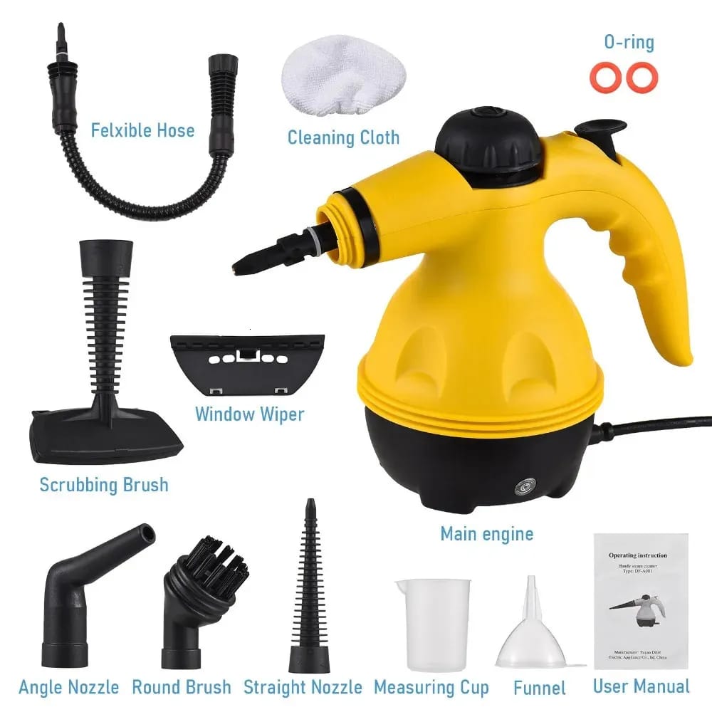 9-in-1 All Purpose Electric Handheld Steam Cleaner – Yellow