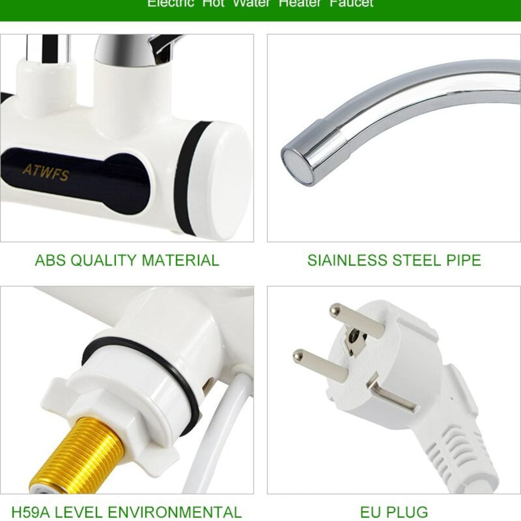 3000W Electric Instant Hot Water Faucet with LED Temperature Display