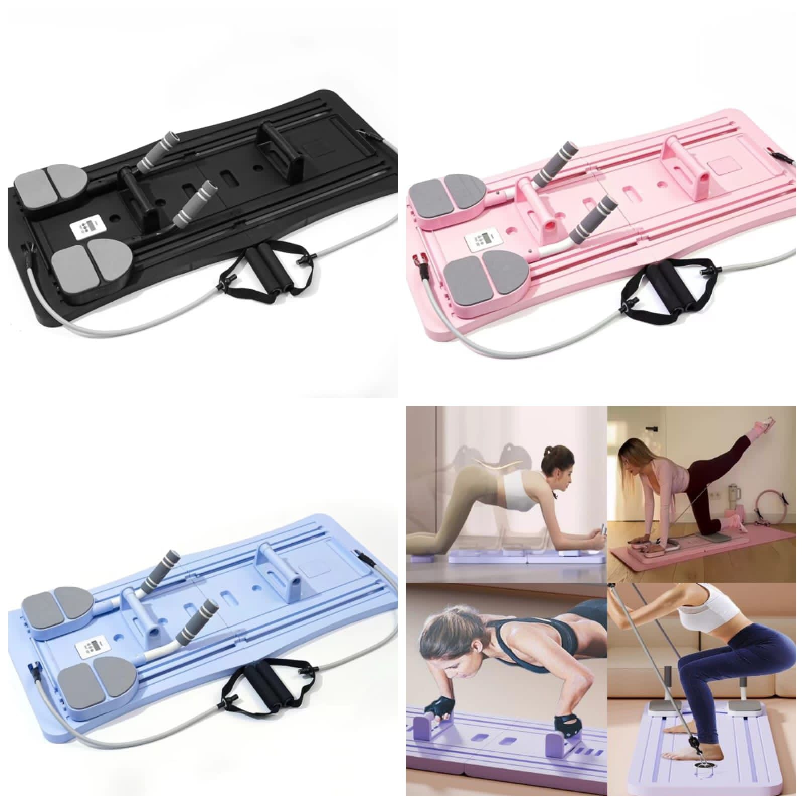 4-in-1 Multifunctional Pilates Board with Resistance Bands