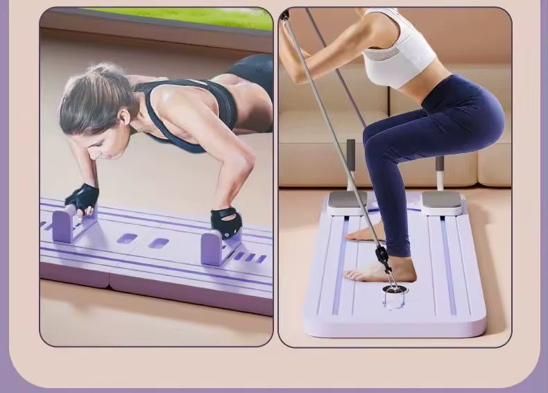 4-in-1 Multifunctional Pilates Board with Resistance Bands