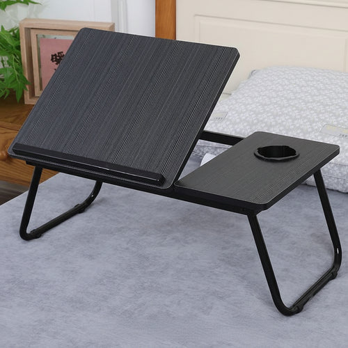 Adjustable Tilting Laptop Folding Table Stand with Cup Holder