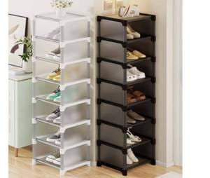 7 Layer Simple Membrane Shoe Cabinet YK004 – Black / White