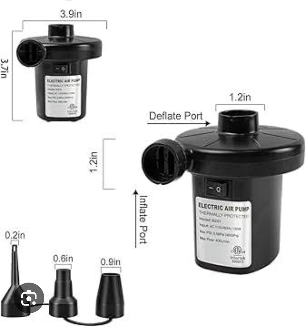 AC Electric Air Pump 55W | Inflator & Deflator | 3 Nozzles | For Inflatables, Mattresses & Pools
