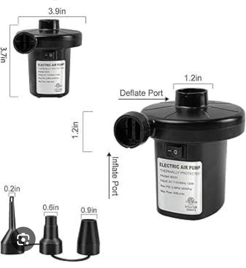 AC Electric Air Pump 55W | Inflator & Deflator | 3 Nozzles | For Inflatables, Mattresses & Pools